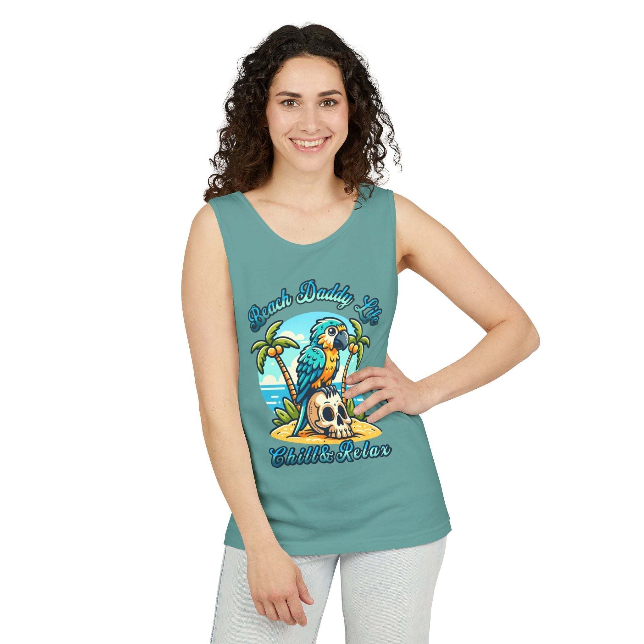 Beach Daddy Life Tank TopLeanne Roberts DesignsBeach Daddy Life Tank TopXS
S
M
L
XL
2XL
3XL




Width, in
16.50
17.50
19.50
21.25
23.00
25.00
27.00


Length, in
25.25
26.62
28.00
29.37
30.75
31.62
32.50



The Beach Daddy Life Tank Top e