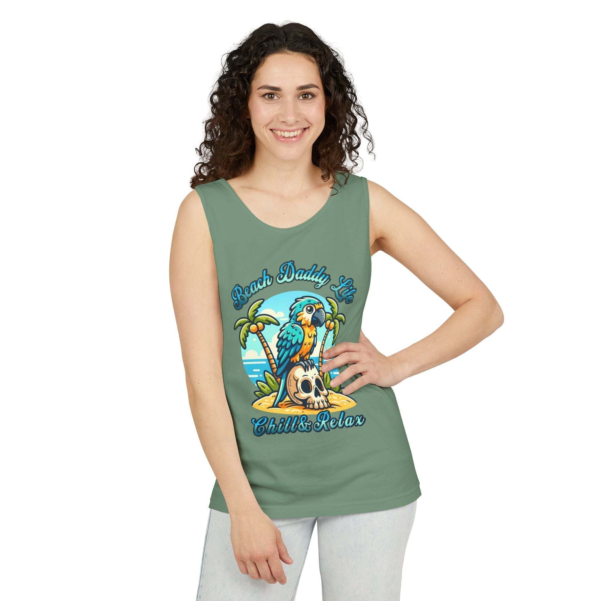 Beach Daddy Life Tank TopLeanne Roberts DesignsBeach Daddy Life Tank TopXS
S
M
L
XL
2XL
3XL




Width, in
16.50
17.50
19.50
21.25
23.00
25.00
27.00


Length, in
25.25
26.62
28.00
29.37
30.75
31.62
32.50



The Beach Daddy Life Tank Top e