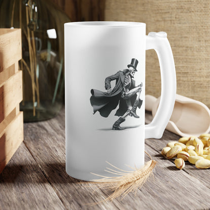 Frosted Glass Beer Mug - Skeleton