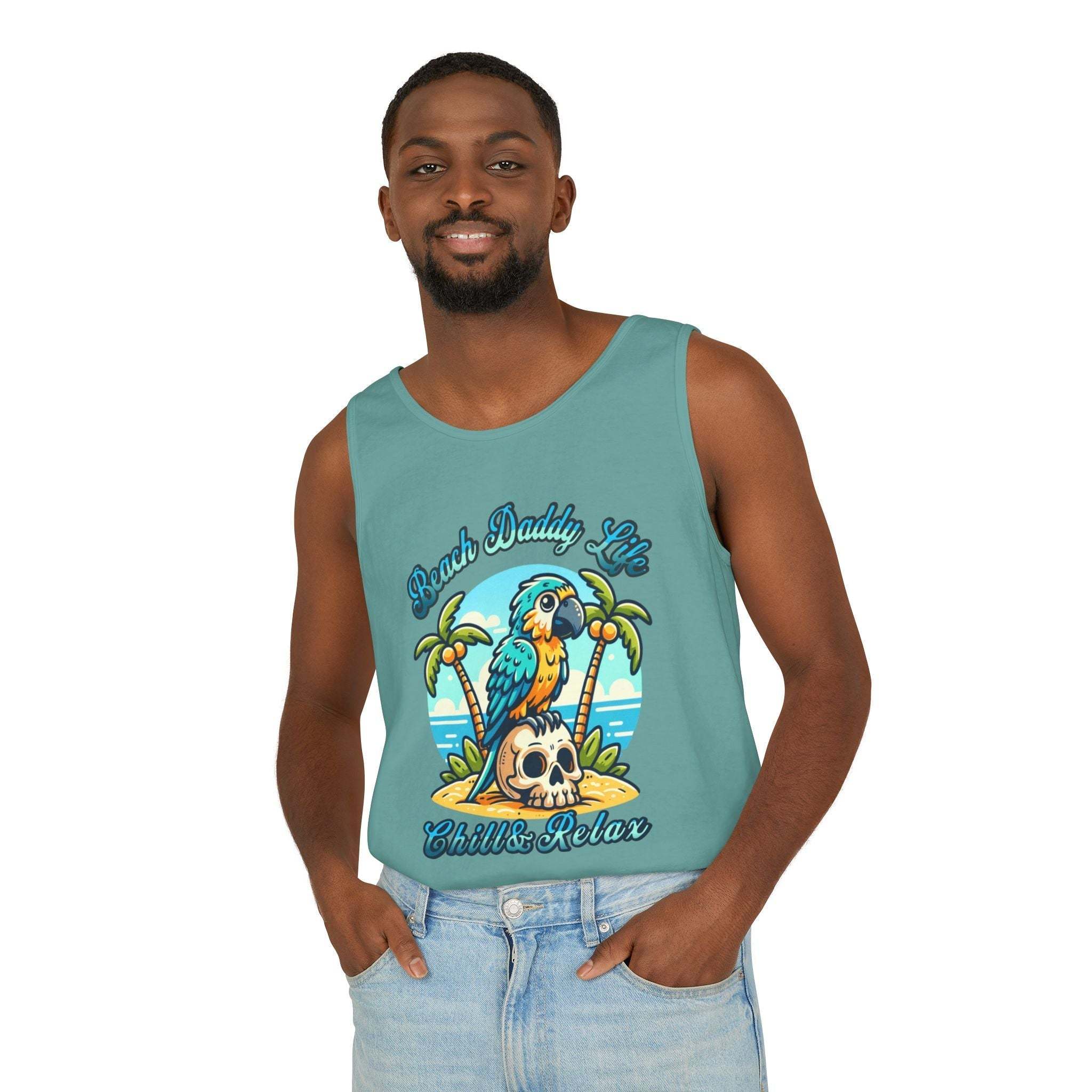 Beach Daddy Life Tank TopLeanne Roberts DesignsBeach Daddy Life Tank TopXS
S
M
L
XL
2XL
3XL




Width, in
16.50
17.50
19.50
21.25
23.00
25.00
27.00


Length, in
25.25
26.62
28.00
29.37
30.75
31.62
32.50



The Beach Daddy Life Tank Top e