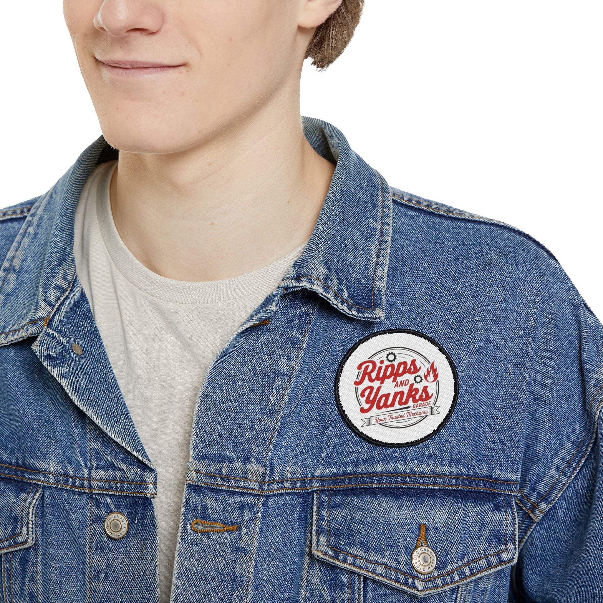 Iron-On Patches - Vintage 'Ripps and Yanks Garage' Design for Jackets