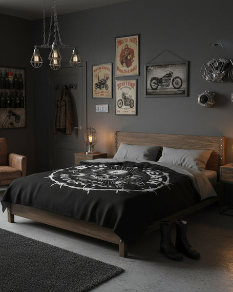 Ride till death velveteen plush blanket