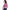 Young woman wearing stylish pink floral backpack with front pocket and adjustable straps