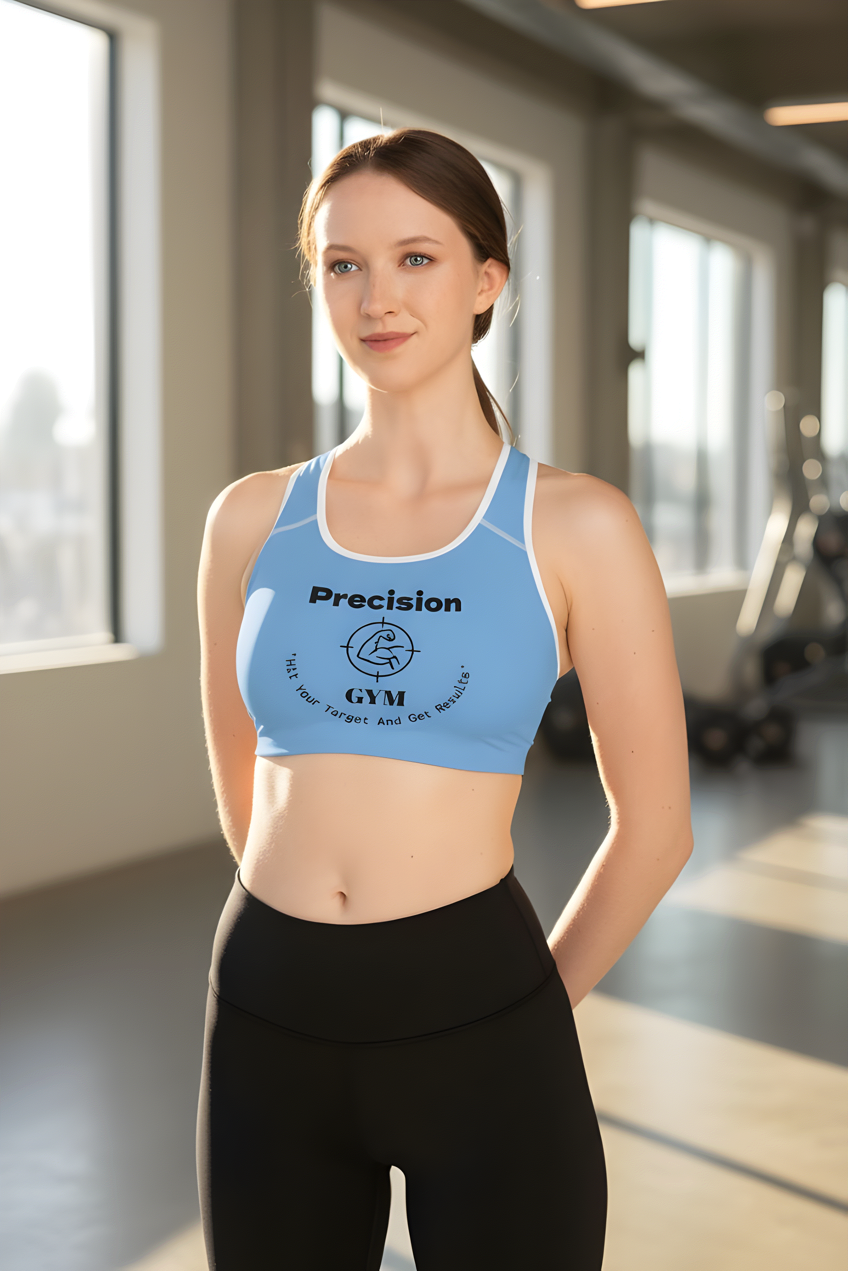 Precision Gym Sports Bra - Hit Your Target, Workout, Fitness Apparel, Activewear, Gymwear, Exercise Top